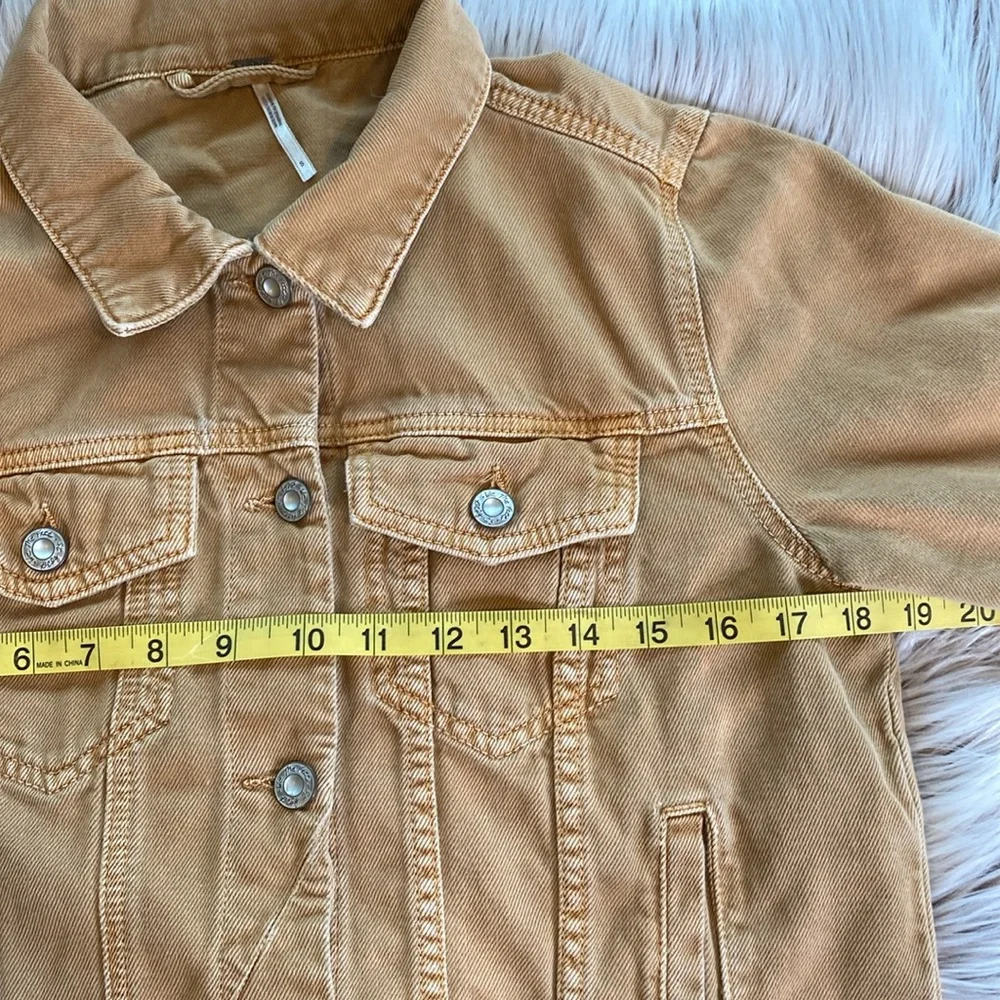 Free People Rumors Denim Jacket Warm Sands Womens Small - Picture 6 of 12